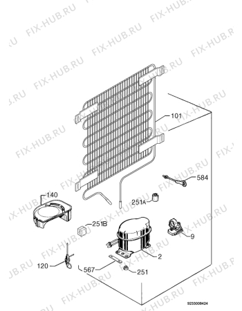 Взрыв-схема холодильника Zanussi ZI2444 - Схема узла Cooling system 017