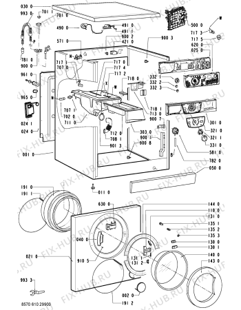 Схема №2 AWM 6108 с изображением Обшивка для стиралки Whirlpool 481245213582