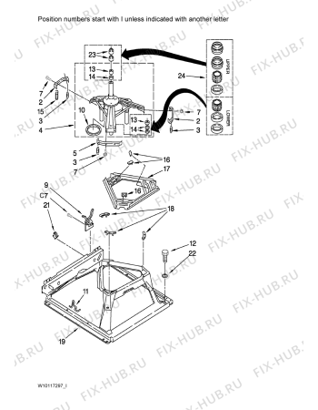 Схема №13 AWM 908 с изображением Запчасть для стиралки Whirlpool 481944019768