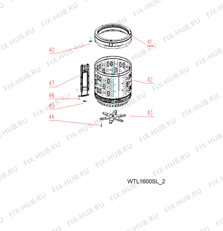 Схема №5 WTL 1600 SL с изображением Демпфер Whirlpool 482000022528