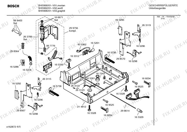 Взрыв-схема посудомоечной машины Bosch SHI5900 - Схема узла 05