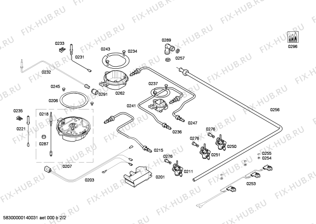 Схема №2 T22S16N0 ENC.T22S16N0 2G+1W NE60F IH5 с изображением Варочная панель для плиты (духовки) Bosch 00683301