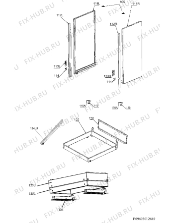 Взрыв-схема плиты (духовки) Electrolux EKC50100OW - Схема узла Housing 001