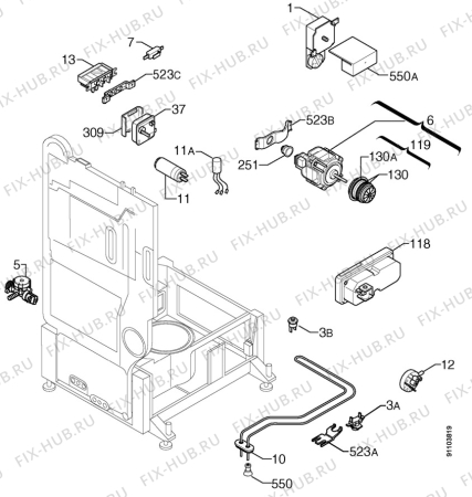 Взрыв-схема посудомоечной машины Zanussi ZDM6714N - Схема узла Electrical equipment