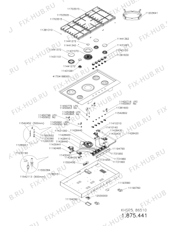 Схема №1 KHSP586510 (F093774) с изображением Всякое для плиты (духовки) Indesit C00417887