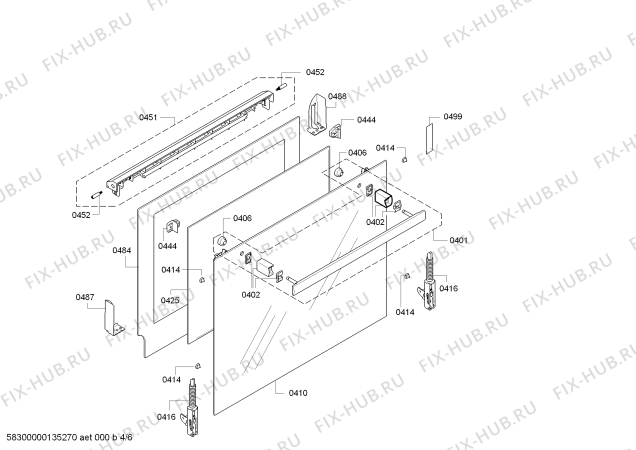 Взрыв-схема плиты (духовки) Bosch HBA33B520 - Схема узла 04