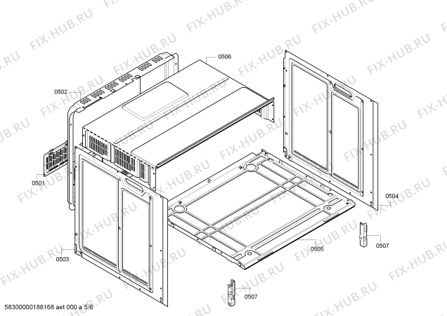 Взрыв-схема плиты (духовки) Bosch HBN231E0B Bosch - Схема узла 05