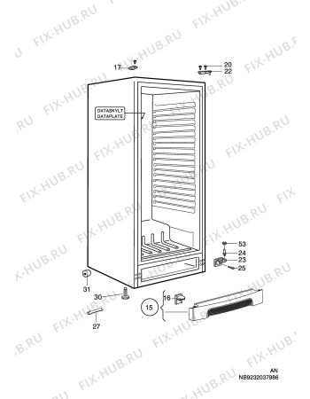 Взрыв-схема холодильника Electrolux ERC37201W - Схема узла C10 Cabinet