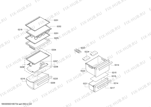 Схема №4 RB282303 с изображением Панель для холодильника Bosch 00745883