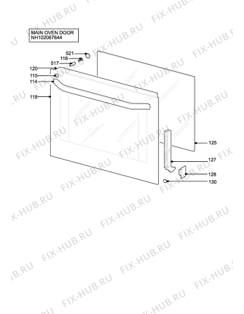 Взрыв-схема плиты (духовки) Aeg Electrolux D4101-4-A - Схема узла H10 Main Oven Door (large)