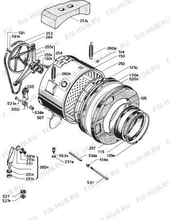 Взрыв-схема стиральной машины Zanussi ZE1000S - Схема узла Functional parts 267