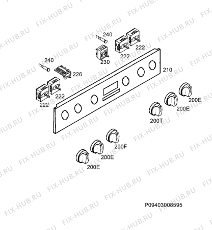 Взрыв-схема плиты (духовки) Aeg Electrolux 30006FF-W - Схема узла Command panel 037