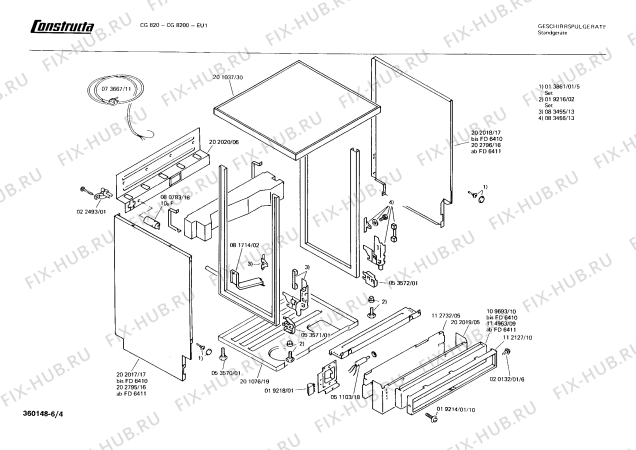 Взрыв-схема посудомоечной машины Constructa CG8200 CG820 - Схема узла 04