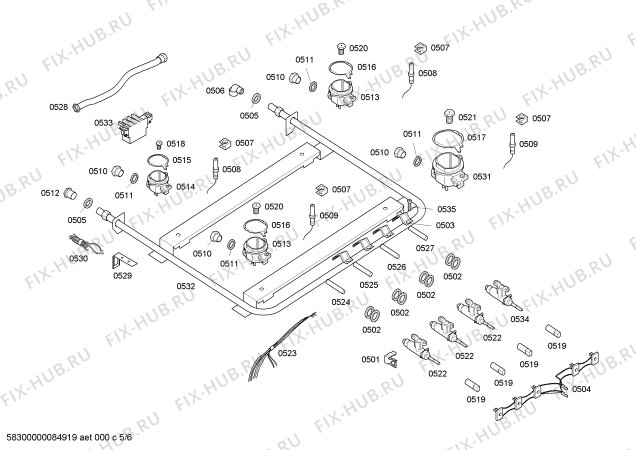 Взрыв-схема плиты (духовки) Bosch HEC66X41ED PROFESSIONAL - Схема узла 05