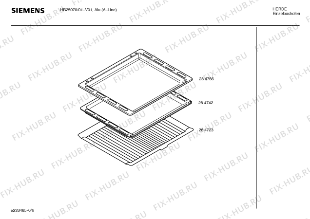 Схема №6 HB25070 с изображением Инструкция по эксплуатации для электропечи Siemens 00527114