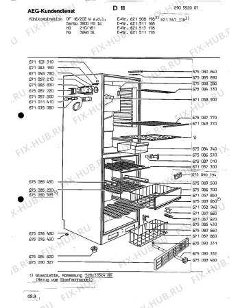 Взрыв-схема холодильника Aeg SANTO 3600 KG TC - Схема узла Section1