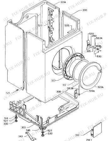 Взрыв-схема стиральной машины Privileg 053392 7 - Схема узла Cabinet + armatures