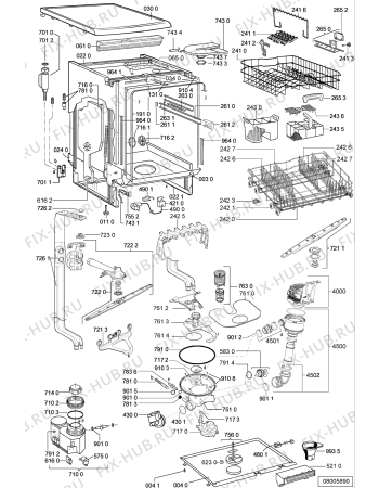 Схема №2 ADP 6947 IX с изображением Панель управления для электропосудомоечной машины Whirlpool 481245373697