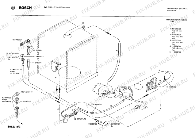 Взрыв-схема посудомоечной машины Bosch 0730103005 SMS2100 - Схема узла 03
