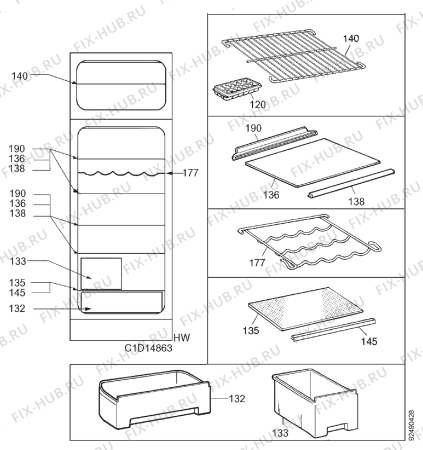 Взрыв-схема холодильника Electrolux ER8605D - Схема узла Section 3