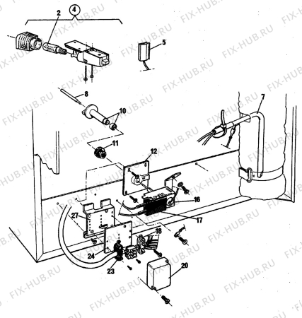 Взрыв-схема холодильника Electrolux RE2000 - Схема узла C20 Electric armature  G