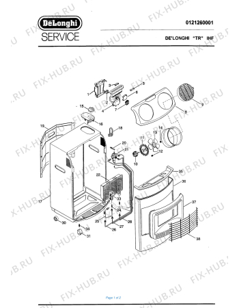 Схема №1 IHF с изображением Наставление для обогревателя (вентилятора) DELONGHI 573355