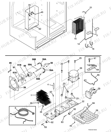 Взрыв-схема холодильника Aeg Electrolux S756281KG3 - Схема узла Cooling system 017