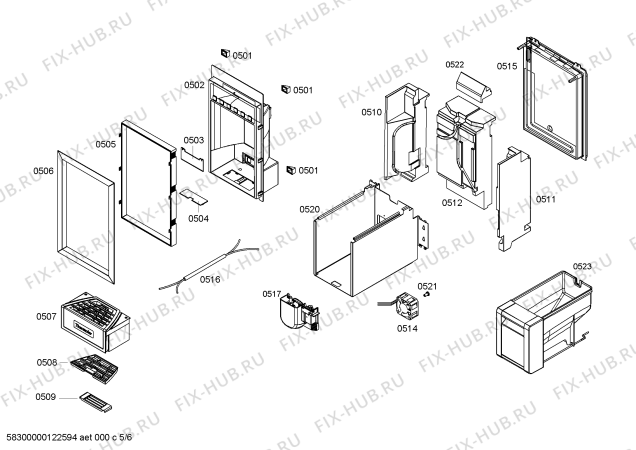 Схема №5 FID24P30 с изображением Монтажный набор для холодильника Bosch 00667950