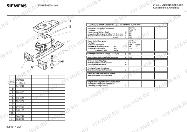 Взрыв-схема холодильника Siemens KU18R02 - Схема узла 02