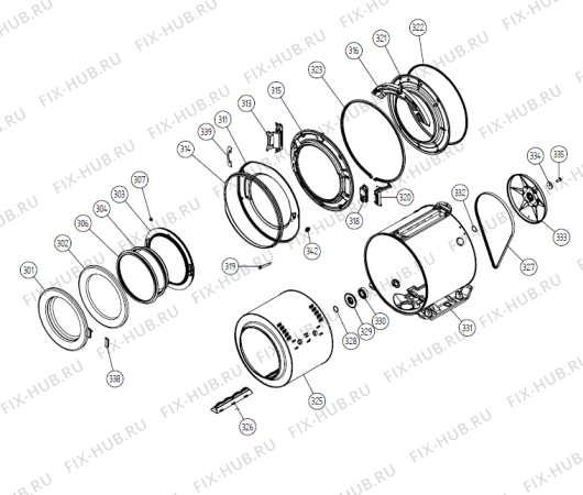 Взрыв-схема стиральной машины Asko W6903 FI US   -Titanium FI (340875, WM60.3) - Схема узла 03