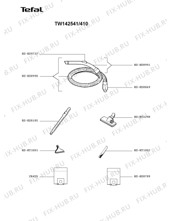 Взрыв-схема пылесоса Tefal TW142541/410 - Схема узла UP003091.8P2