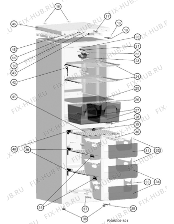 Взрыв-схема холодильника Electrolux ENF2200AOW - Схема узла Housing 001