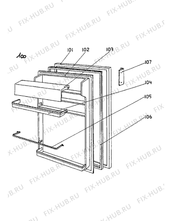 Взрыв-схема холодильника Acec RFT1502 - Схема узла Door 003