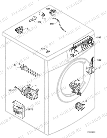 Взрыв-схема стиральной машины Electrolux EWF16589W - Схема узла Electrical equipment 268