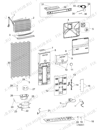 Схема №3 TTNF8211OXAQUA (F095327) с изображением Другое для холодильной камеры Indesit C00522515