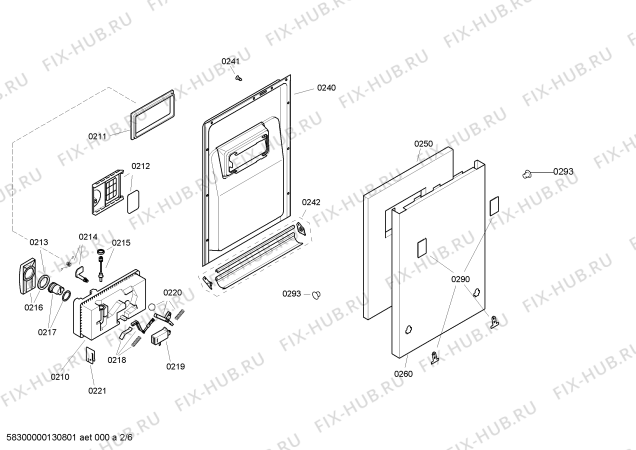 Схема №6 VVD64N03EU с изображением Набор кнопок для посудомоечной машины Bosch 00609212