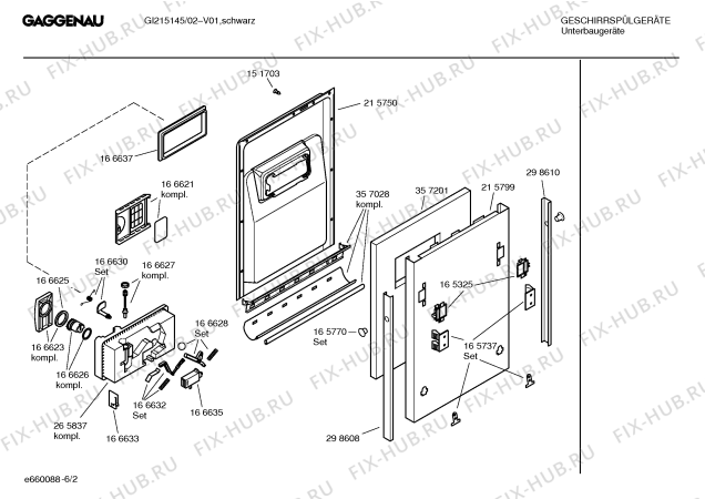 Схема №5 GI215145 с изображением Инструкция по эксплуатации Gaggenau для посудомоечной машины Bosch 00526624