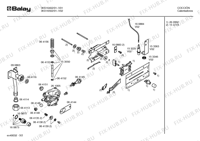 Взрыв-схема водонагревателя Balay 3KS16402 - Схема узла 02