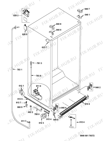 Взрыв-схема холодильника Whirlpool CFS811S (F092170) - Схема узла