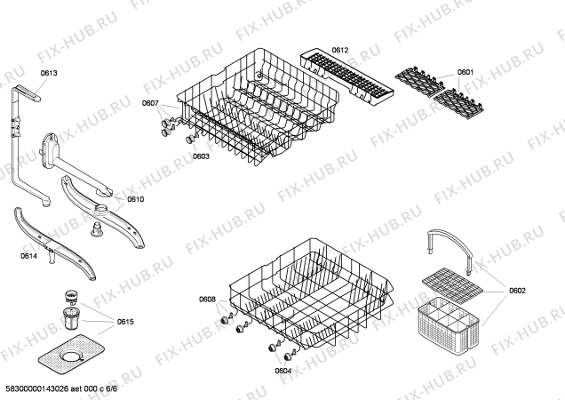 Взрыв-схема посудомоечной машины Balay SE5BY27 - Схема узла 06