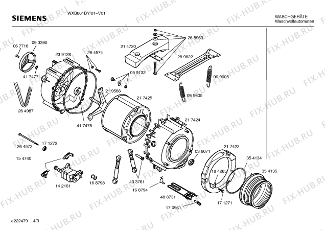 Взрыв-схема стиральной машины Siemens WXB861BY SIWAMAT XB 861 - Схема узла 03