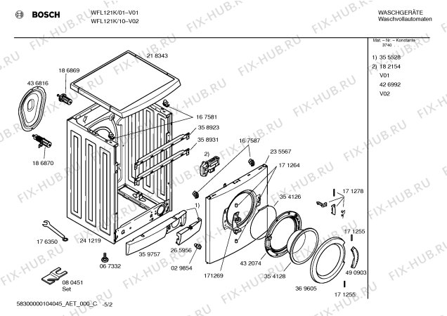 Схема №5 WFL121K Maxx for Kids с изображением Инструкция по эксплуатации для стиральной машины Bosch 00591830