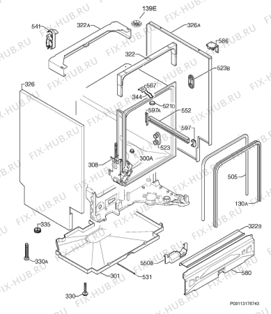 Схема №7 F77402M0P с изображением Микромодуль для посудомоечной машины Aeg 973911684004063