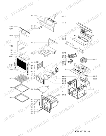 Схема №1 AKZ 635 IX с изображением Дверка для плиты (духовки) Whirlpool 481010749913