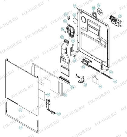 Взрыв-схема посудомоечной машины Asko D5545 FI NO   -Titanium (354392, DW90.2) - Схема узла 05