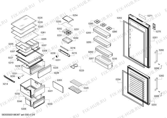 Схема №3 BD3056B3LN Profilo с изображением Панель для холодильной камеры Bosch 12008817