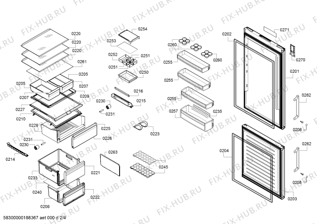 Схема №3 BD3056B3LN Profilo с изображением Крышка для холодильной камеры Bosch 00754252