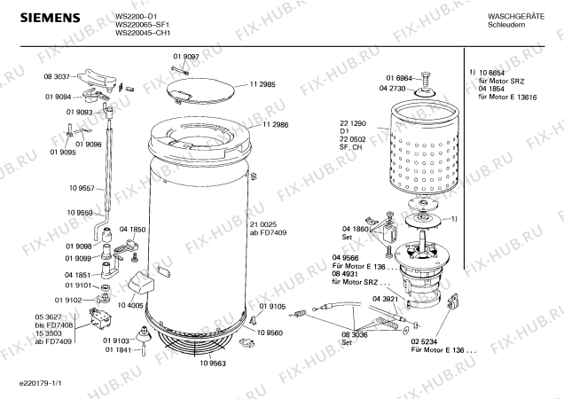 Схема №1 WS440045 WS4400 с изображением Крышка для стиральной машины Siemens 00112985