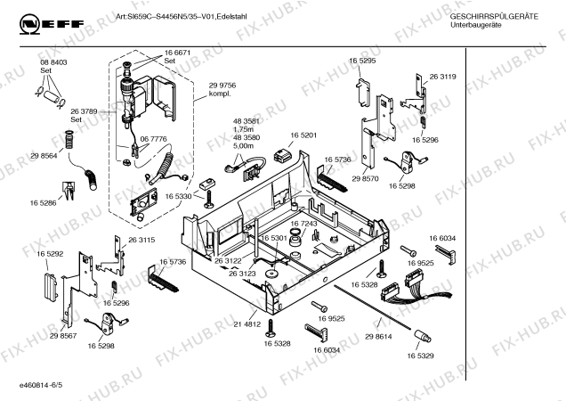 Взрыв-схема посудомоечной машины Neff S4456N5 SI659C - Схема узла 05