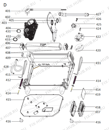 Схема №7 ADG 925 с изображением Гидрошланг для электропосудомоечной машины Whirlpool 482000097029